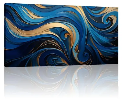 Image de Œuvre d'art abstraite moderne sur toile, dimensions 60 x 123 cm