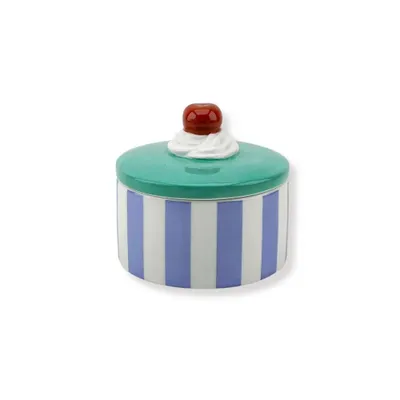 Produktbild von Aufbewahrungsglas für Lebensmittel – Kirsche (Motiv) – Blau/Lila – 9x9x7,5 cm