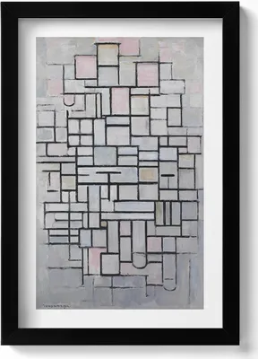 Produktbild von Moderne Kunst - geometrische Skizze– Wandbild mit Rahmen – Gerahmtes Bild  – Wanddekoration – 20x30 cm – Schwarz