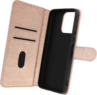 Obrázok produktu pre Koženkové puzdro s funkciou stojana pre Honor 70 Lite, X8 5G / X6 - ružovo zlaté