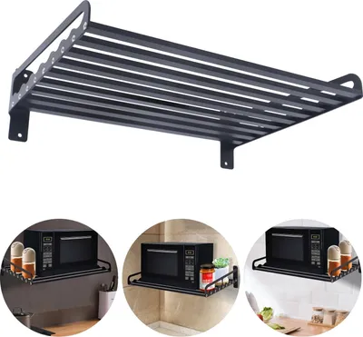 Immagine prodotto di Mensola per forno a microonde, montaggio a parete, design salvaspazio, a 1 livello
