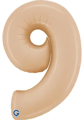 Immagine prodotto di Numero gigante palloncino in foil 40"/102 cm | Satin Nude Numero: 9