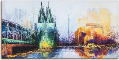 Produktbild von ARTland Leinwandbild Köln Skyline Größe: 100x50 cm