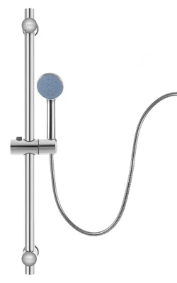 Image de Barre de douche - Barre de douche avec curseur - Réglable en hauteur - 66 cm - Acier inoxydable 304 - Fixation murale - Poli - Argent