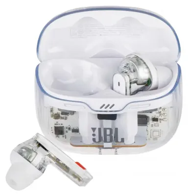 Productafbeelding van Draadloze oordopjes, JBL Tune Beam, actieve ruisonderdrukking (ANC), Bluetooth 5.3, 48 uur batterijduur, IP54-bescherming, wit