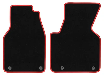 Produktbild von Fußmatten Velours Schwarz/Rot für Volkswagen Transporter T4 1993-2001 Set 2-tlg
