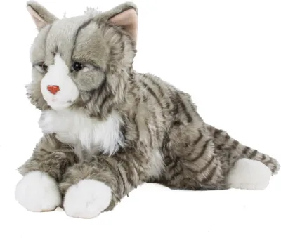Produktbild von Kuscheltier Maine Coon Katze grau getigert liegend 38 cm Uni-Toys
