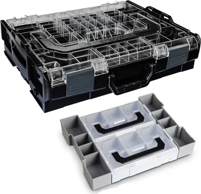 Produktbild von Sortimo Systemkoffer L-Boxx 102 schwarz mit transparentem Deckel + Inset Mini L-Boxx