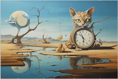 Produktbild von Wallario Wandbild Bewacher der Zeit, Größe: 61 x 91,5 cm, Poster mit rahmenlosen Bildhalter