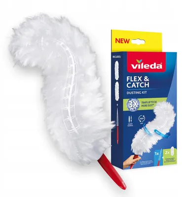 Productafbeelding van Vileda stofwisser met korte steel + 2 Flex&Catch opzetstukken
