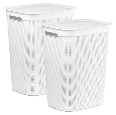 Produktbild von 2er Set Wäschesammler 50 l BRISEN, Farbe:Weiß