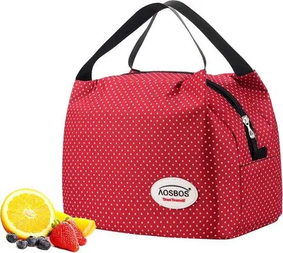 Zdjęcie produktu dla Mała, izolowana torba na lunch, czerwona, 8,5 l, wodoodporna, idealna na wycieczki