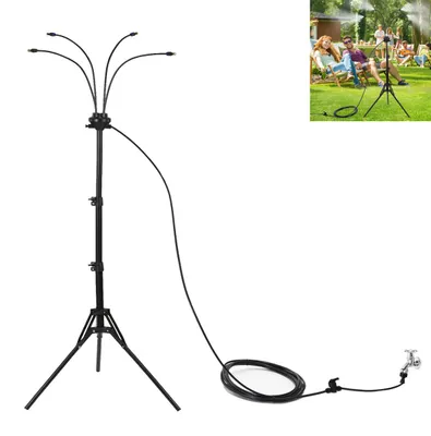 Produktbild von Stehender Nebelkühler 1,6 m – Verstellbares Misting System mit 8 m Schlauch, Tragbar für Garten, Terrasse, Pool, BBQ & Outdoor Kühlung