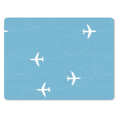 Produktbild von MuchoWow® Mauspad Mousepad Flugzeug - Herz - Muster 23x19 cm - Mousepads - Maus Mat - Pad - Mausunterlage - Schreibtischunterlage - Mauspad