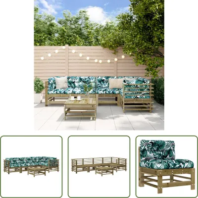 Produktbild von The Living Store 6-tlg. Garten-Lounge-Set mit Kissen Imprägniertes Kiefernholz