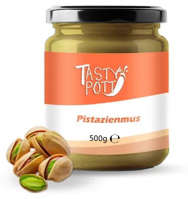 Produktbild von Tasty Pott Pistazienmus - Nussmus | 500 g Glas