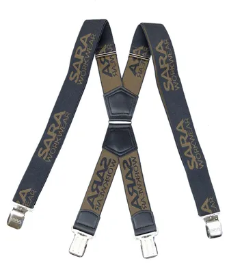 Produktbild von SARA Arbeitshosenträger elastisch mit Metallclips - Braun/Anthrazit