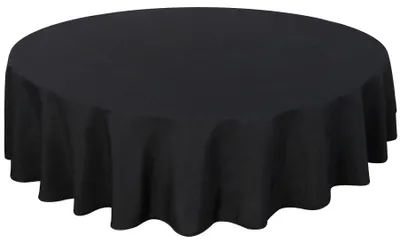 Runde Tischdecke 140 cm Schwarz aus Polyester