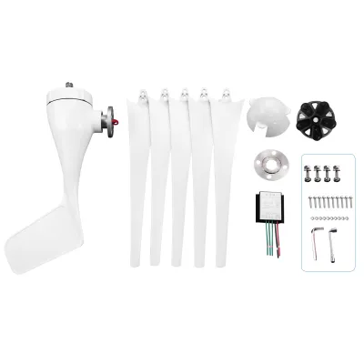 Produktbild von 12 V 1200 W Windgenerator mit Laderegler 5 Flügel S-Typ Minityp Windturbinengenerator-Kit Klare Energie-Windmühle für Zuhause Autobahnen Boote