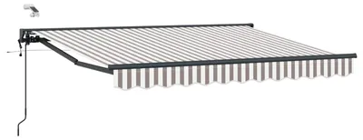 Image de vidaXL Store électrique rétractable gris clair et blanc 5 x 3,5 m