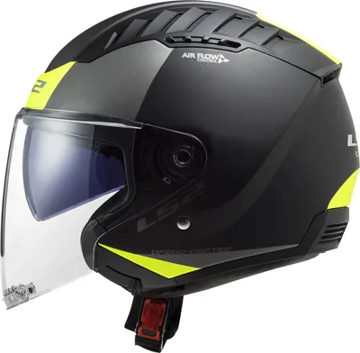 Obrázok produktu pre Prilba Jet LS2 OF600 COPTER II Urban Matt Black, Hi-Viz Yellow veľkosť M