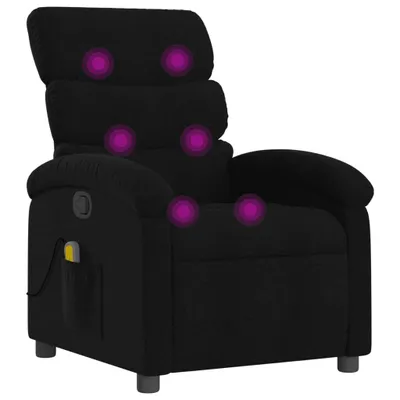 Image de Fauteuil de massage inclinable Noir Tissu