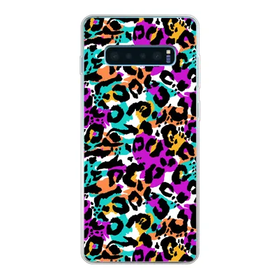 Produktbild von MuchoWow® Handyhülle Schutzhülle Hülle für Samsung Galaxy S10 Lite Pantherdruck - Regenbogen - Weiß Silikon Softcase Handy Hülle - Schutz