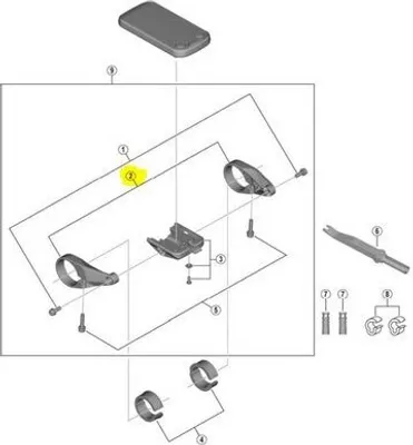 Produktbild von Shimano Sc-e6100 Unterstützung Schwarz  Schwarz One Size