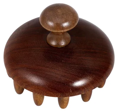 Produktbild von Holz Kopfhautmassagebürste mit breiten Zähnen für die Kopfhautpflege