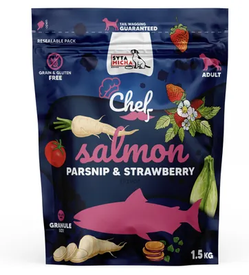 Obrázek produktu pro Granule pro psy losos, pastinák a jahoda 1,5 kg