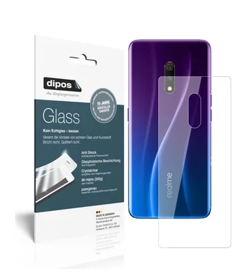 Produktbild von 1x Schutzfolie für Oppo Realme X Rückseite - Anti-Shock 9H Folie dipos Glass Kunststoffglas
