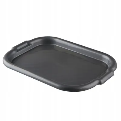 Zdjęcie produktu dla Prostokątna plastikowa taca 39 x 27 cm srebrna