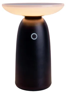 Produktbild von LED Solarleuchte "ADA" schwarz, Lampe für den Außenbereich im Modern-Style, aus Metall und Kunststoff in schwarz, 22,5 cm hoch, Ø 16 cm, LED Platine – dimmbar – mit Berührungssensor – zusätzlicher uSB Typ C-Ladeanschluss – Dämmerungssensor