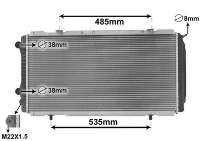 Produktbild von VAN WEZEL 40002146 Kühler Wasserkühler Motorkühler für FIAT DUCATO Pritsche/Fahrgestell (230) DUCATO Bus (230) DUCATO Kasten (230L) für CITROËN