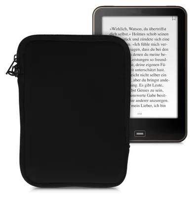 Produktbild von kwmobile Schutztasche für eReader - Neopren Tasche Hülle Cover Case Schutzhülle Schwarz - 17 x 12 x 2 cm Innenmaße