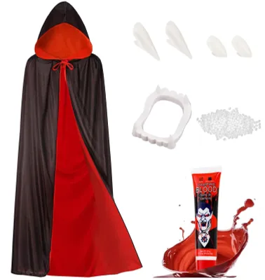Imagen del producto de Conjunto de disfraz de capa de vampiro uni para niños