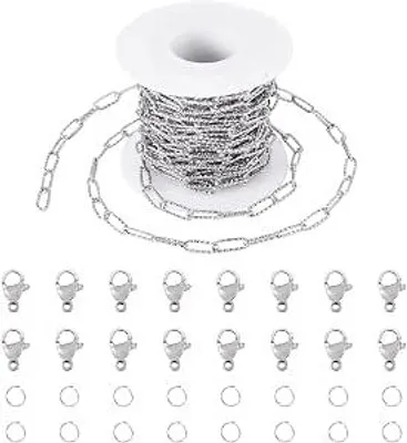 Produktbild von Edelstahl Schakelketting 5 m - Edelstahl - für DIY Schmuckherstellung, Halskette & Armband
