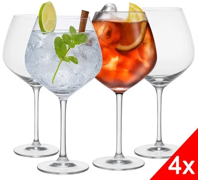 Produktbild von 4er Set Gin Tonic Gläser Cocktail Glas Bar Special (4er-Set), bauchige Longdrinkgläser für Gin Tonic, Gin&Tonic Getränke Cocktailgläser spülmaschinenfest XXL 720ml