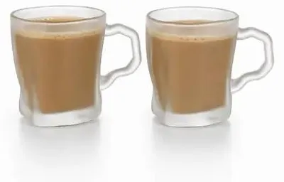 Produktbild von Theekopje-Set Wave Glas mit Henkel, 220 ml, 6-teilig