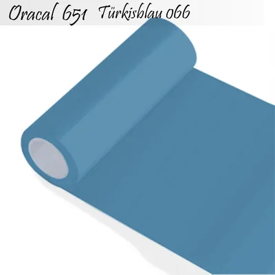 Produktbild von Oracal 651 - Orafol glänzend - glanz - für Küchenschränke und Dekoration Folie 5m (Laufmeter) - 50 cm Folienhöhe - 66-türkisblau + GRATIS ein Schmetterlingsset W400 von Indigos UG