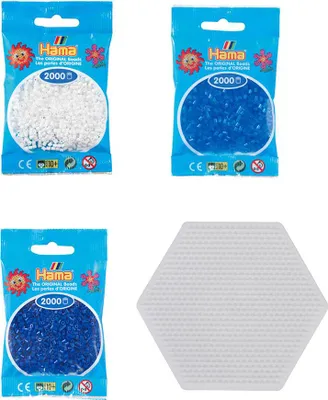 Produktbild von Hama Set Schneeflocke mit 6.000 Mini-Bügelperlen und Stiftplatte