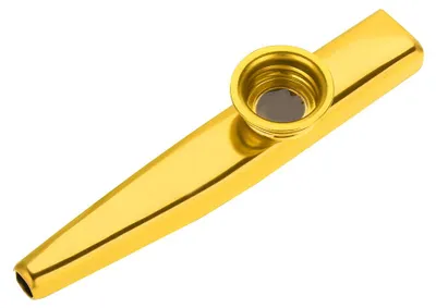 Immagine prodotto di Durevole metallo kazoo flauto bocca strumento musicale accessorio (oro)