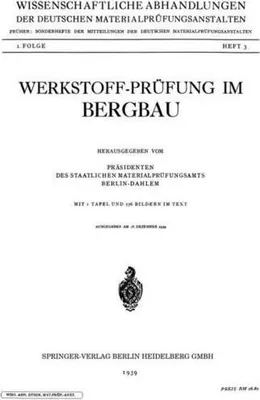 Zdjęcie produktu dla Werkstoff-Prüfung im Bergbau