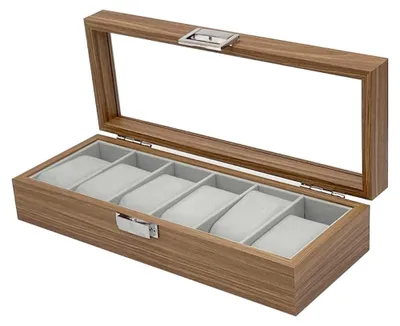 Produktbild von Holzuhrenbox für 6 Uhren
