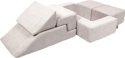 Image de Canapé modulaire pour enfants - Briques en mousse souple pour jouer, Briques, Aesthetic, Crème