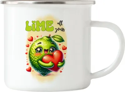 Produktbild von Lime All Yours Emaille Tasse Limette Liebe Niedlich Romantisches Geschenk Herz