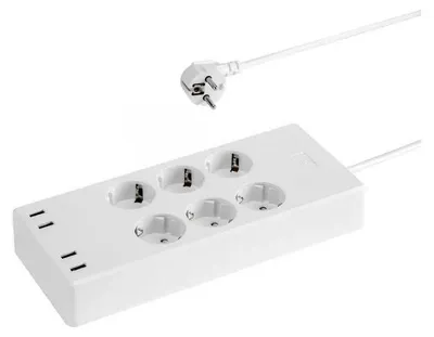 Obrázek produktu pro Inteligentní prodlužovací kabel Marva, 6×Schuko + 4×USB, délka kabelu 1,5 m, bílý, 1 ks.