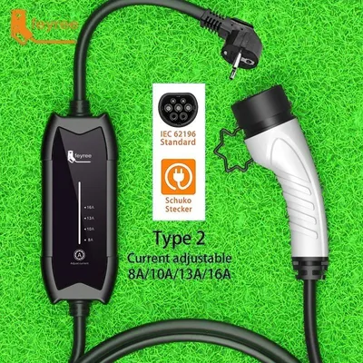 Produktbild von Tragbares EV-Ladegerät, 3,5 kW Leistung, 16A Strom einstellbar, TYP2