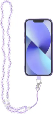 Immagine prodotto di Ciondolo con perline compatibile con smartphone / lunghezza del cavo 74 cm (37 cm in un anello) / per il collo - Viola