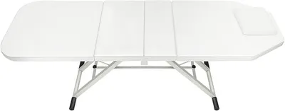Produktbild von Massageliege 3 Zonen, Massagetisch, Massageliege Klappbar, HöHenverstellbare Aluminium Massageliege, Massagebett Tragbar Inkl. ZubehöR, Alu-KopfstüTze, Armlehne Und Tragetasche - Weiß